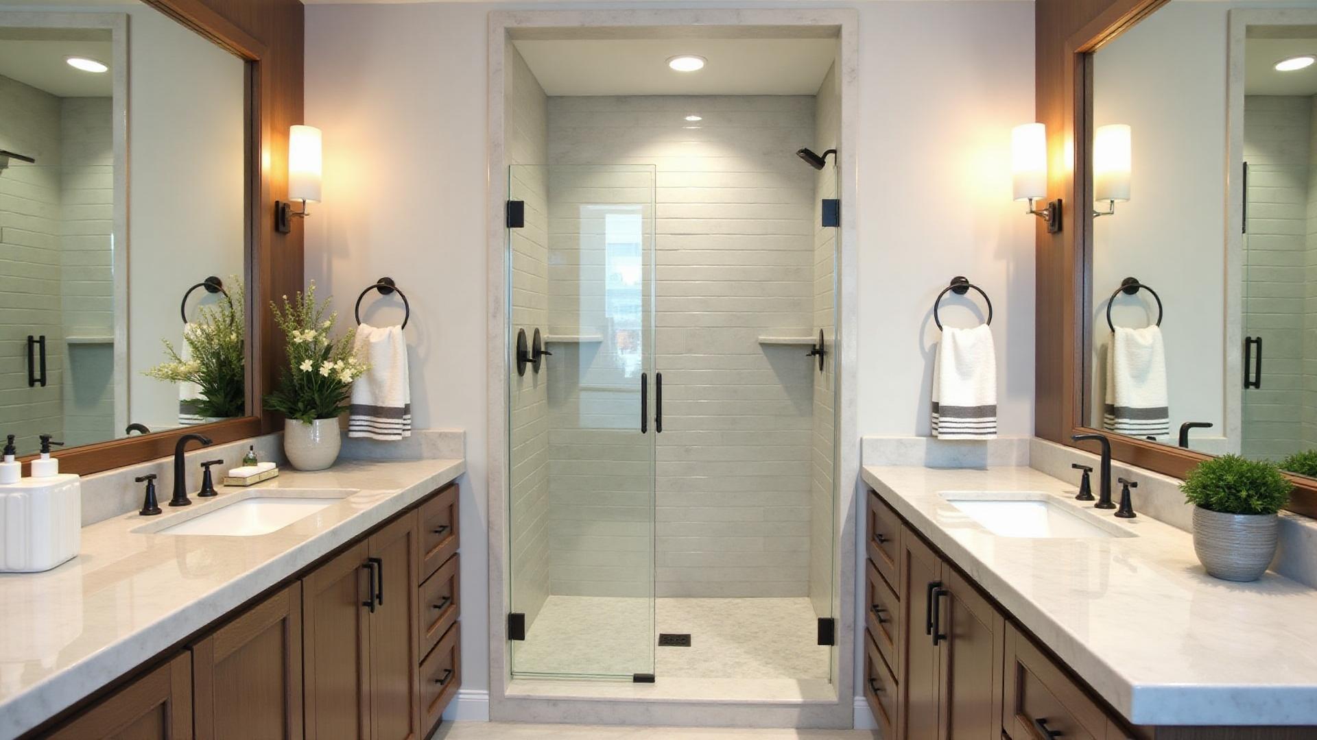 Completed custom tile installation in bathroom
